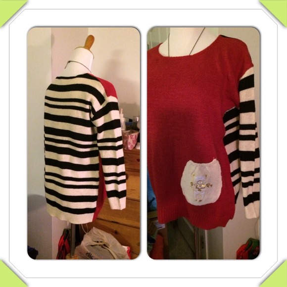 🌸Front red with back strips sweater🌸 - Picture 4 of 4