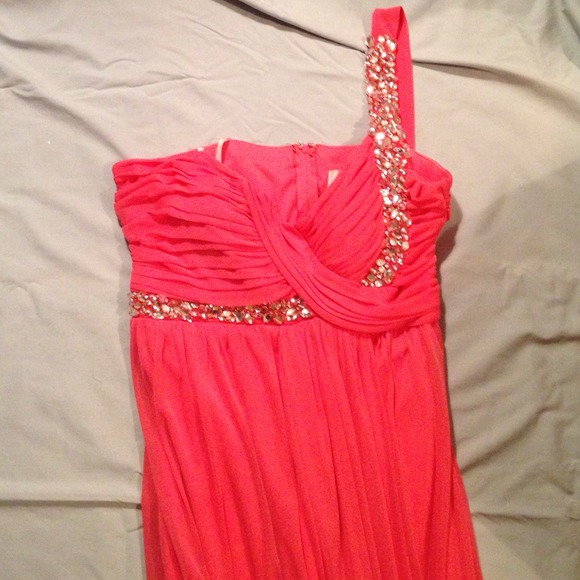 Coral Pink Prom Dress