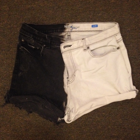 🌼handmade🌼Black n white high waisted denim