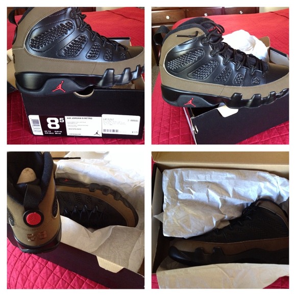 Air Jordans Retro 9 black and olive
