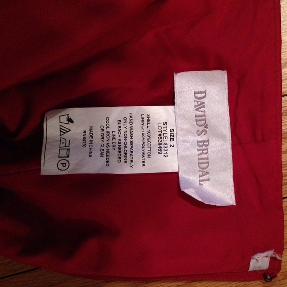 David's Bridal Bridesmaid strapless dress - Picture 3 of 3