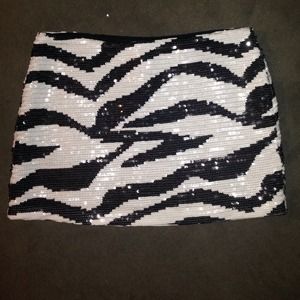 NWT zebra sequin bebe skirt