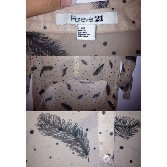 Feather/Dots high-low shirt