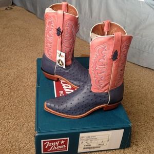 NWT Tony Lama Full-Quill Ostrich Boots