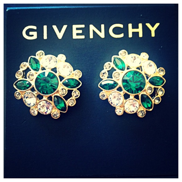 Givenchy Emerald & Gold Earrings