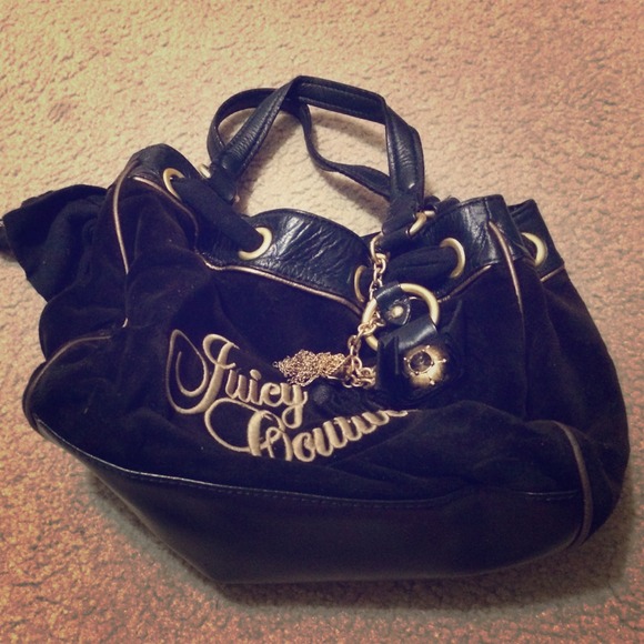 Black velour juicy couture purse