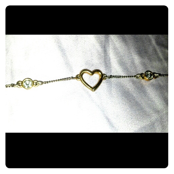 REDUCED! Gold silver and rhinestone anklet