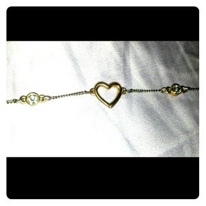 REDUCED! Gold silver and rhinestone anklet