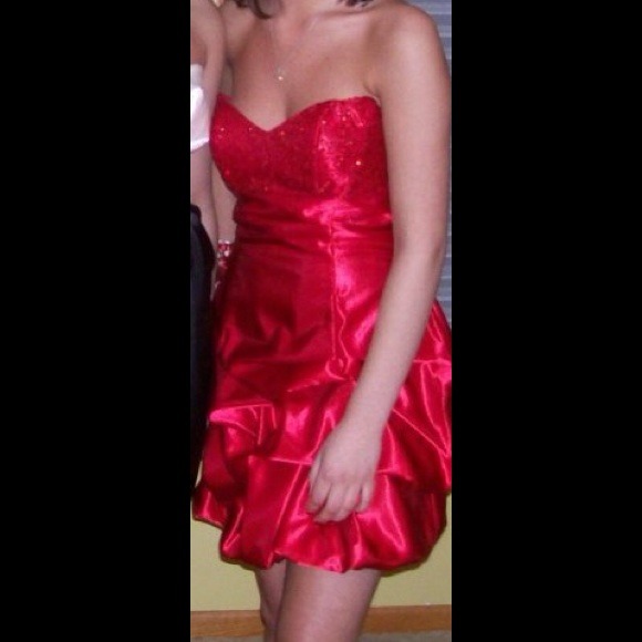 Red formal party dress