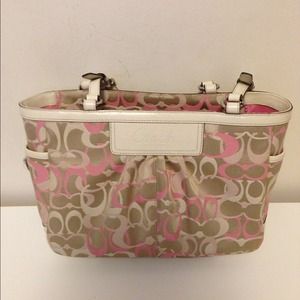 Coach Purse (Pink/Tan)