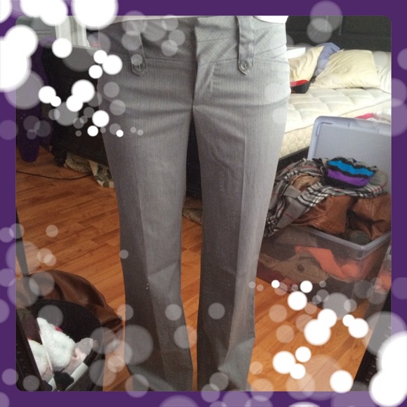 Grey pinstripe dress pants