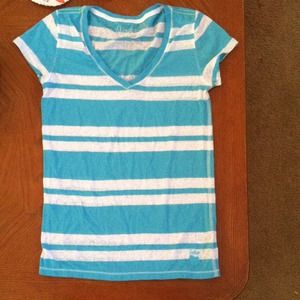Aeropostale Blue and White Striped Shirt