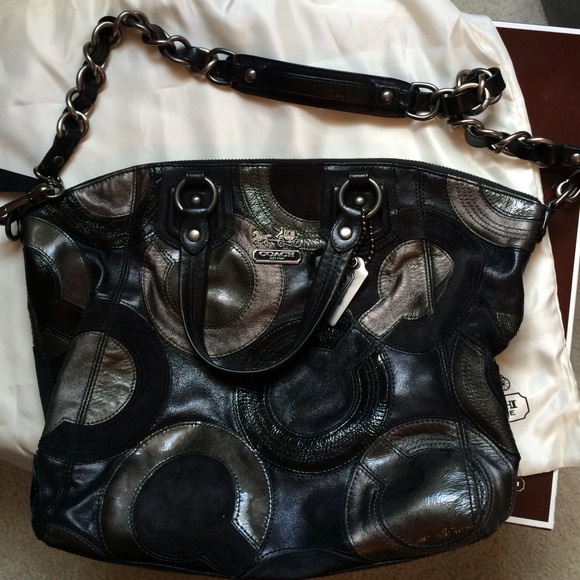 Authentic black leather Coach purse REDUCED