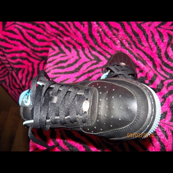 Nike Shoes - Nike Air Force 1 Black/University Blue now $5 off!