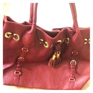 Burgandy Leather Tote!