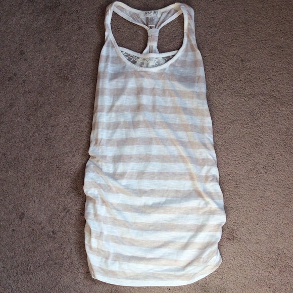 ❌SOLD ON VINTED❌ Khaki and white Maternity tank