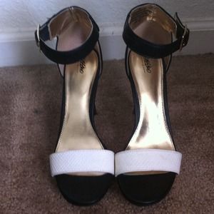 Black and white heels