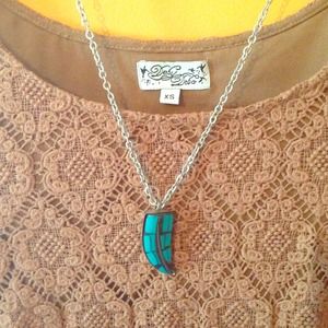 Turquoise shark tooth necklace