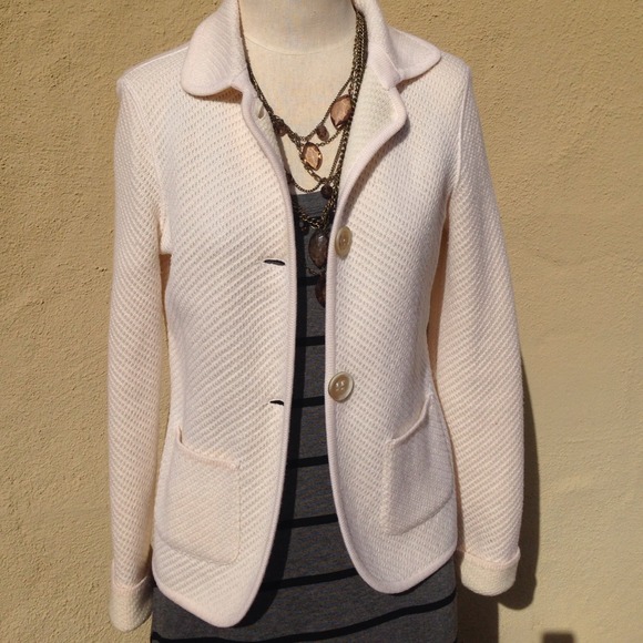 Cream Wool knit cardigan