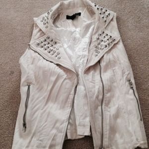 Forever 21 White Leather Vest