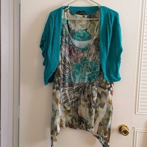 Lane Bryant sparkle flowered tank!