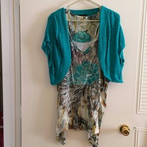 BUNDLE for @mosad12 turquoise cardigan with tank!