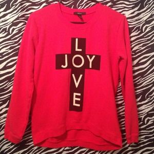 Joy/Love cross red sweat shirt