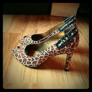 Leopard print high heels