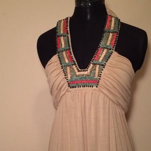 Native inspired beaded maxi dress.