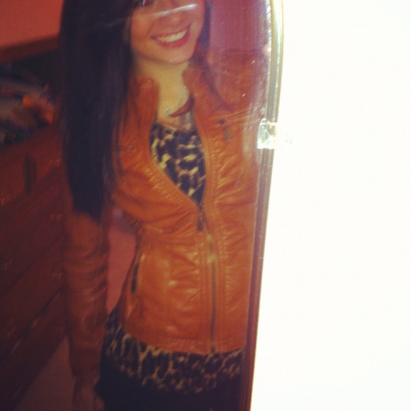 Brown leather jacket