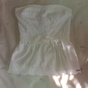 White Strapless Hollister Shirt