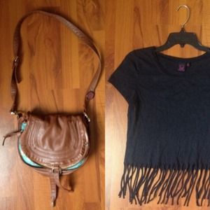Bundle purse and fringe shirt