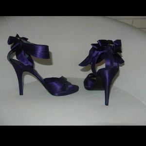 Purple Satin Heels