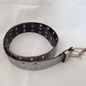 Silver glitter belt