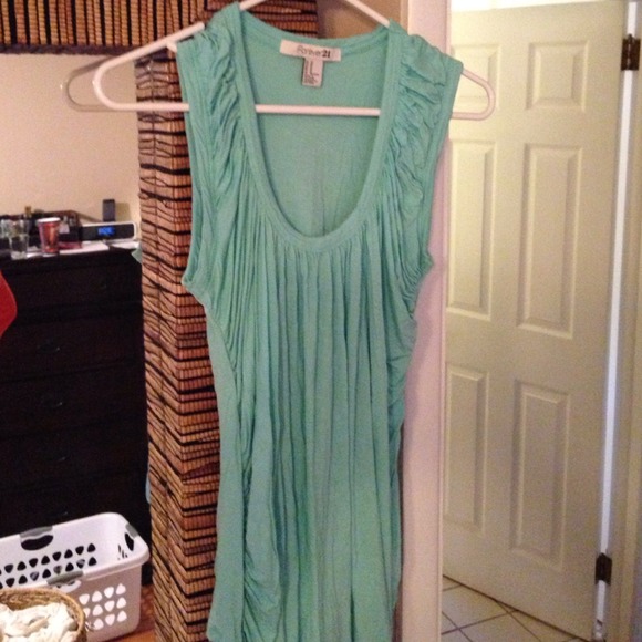 Aqua green sleeveless shirt