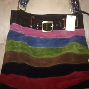 For @hquenaulte Multi-color Suede & Brown Handbags