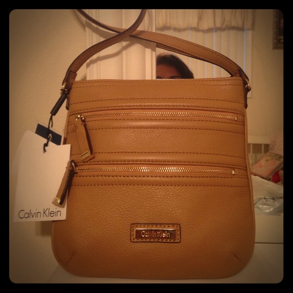 SOLD!!   Calvin Klein all leather cross body