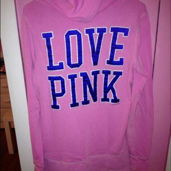 Victoria's Secret Tops - VS hot pink and blue sweatshirt.