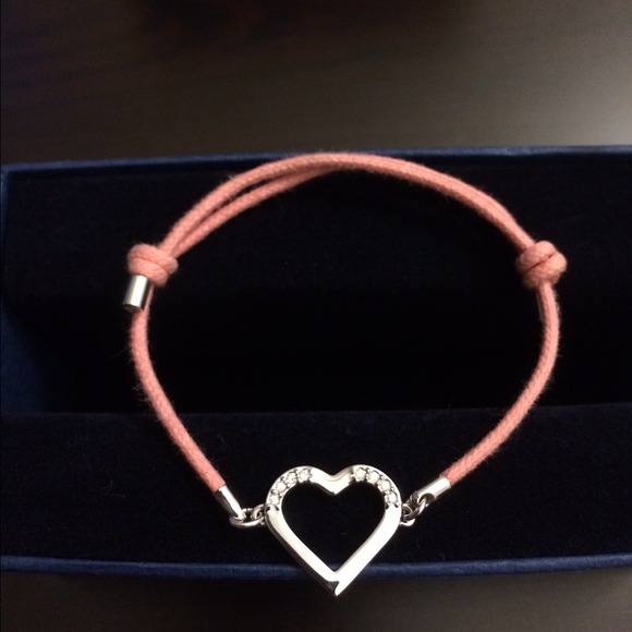 SOLD - Swarovski Heart Cord Charm Bracelet - Picture 2 of 2