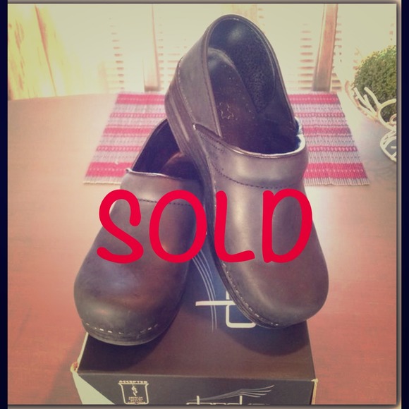 SOLD! DANSKO black oiled clogs