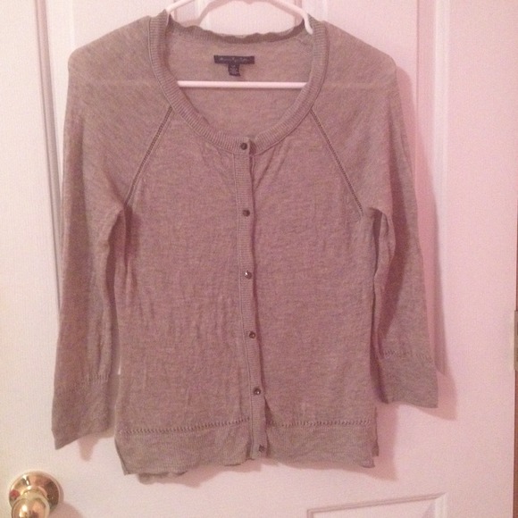 Beige Cardigan with Sparkle Buttons