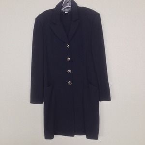 St John Black Duster Length Knit Jacket