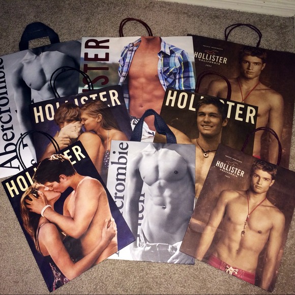Hollister and Abercrombie shopping bags