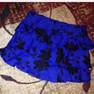 Blue flowered skirt