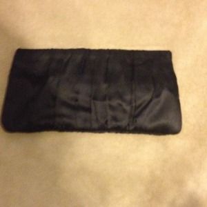Steve Madden black satin clutch.