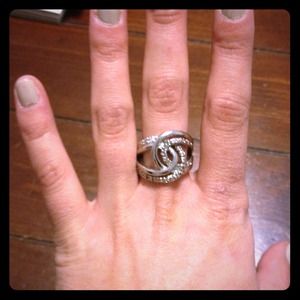 Silver and diamond embellished ring