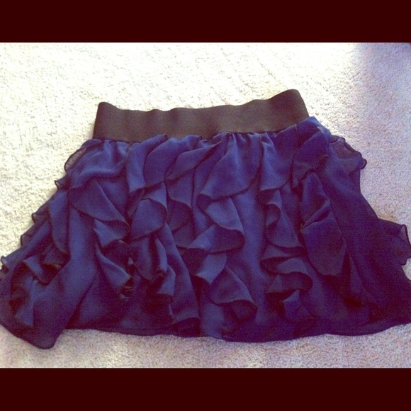 Express Dresses & Skirts - High waisted royal blue ruffled skirt
