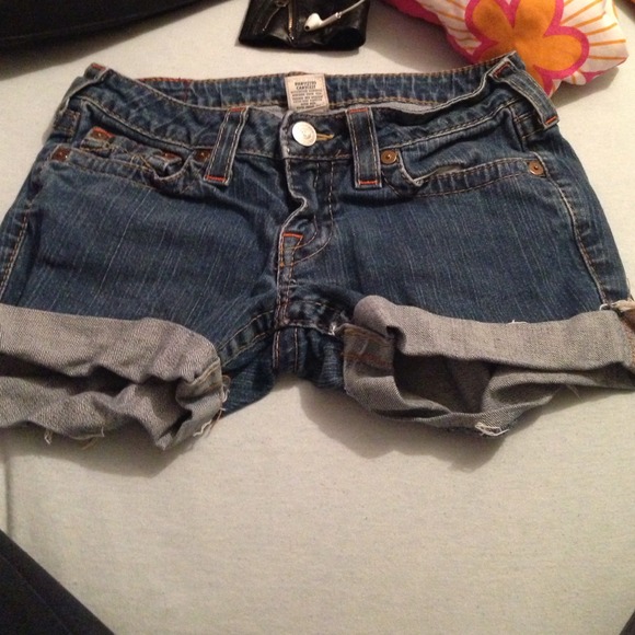 🚨AUTHENTIC🚨 True Religion Jeans cut into shorts - Picture 1 of 3