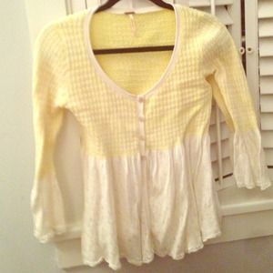 Free People Cardigan (yellow/ivory two tone)