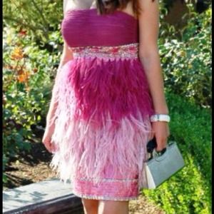 Sue Wong Pink Ombré cocktail dress.